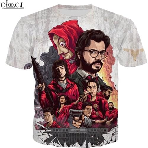 La Casa De Papel T Shirt 3D Print Women Men Short Sleeve Sweatshirts Money Heist The Paper House Casual Streetwear Tops