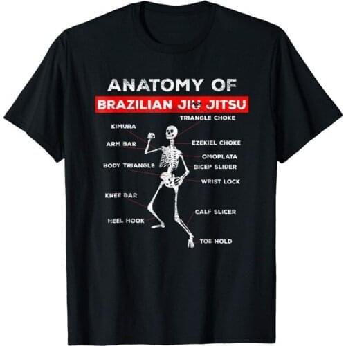 Brazilian Jiu Jitsu Anatomy T-Shirts Bjj Grappling New Fashion Brand Men Cartoon Hip Hop Shirt Homme T Shirt
