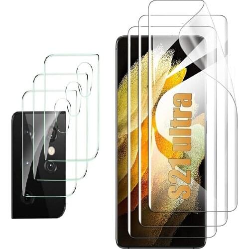 Hydrogel Film for Samsung Galaxy S21 Ultra Screen Protector S20 FE Plus 5G S 21 S20fe S21Ultra Protective Camera Lens