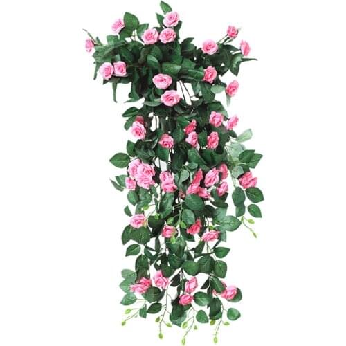 Artificial Rose Excluding Hanging Baskets Fake Flower Roses Wall Hangings Home Décor Decoration Wedding Decorative New Rattan