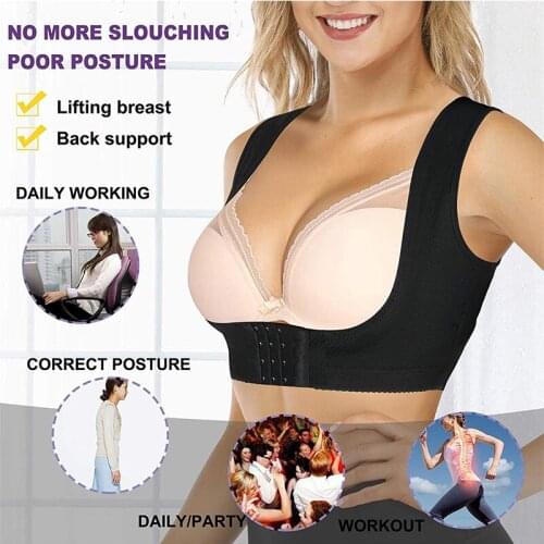 Posture Corrector Shapewear for Women Back Support Bra Chest Brace Up Corset X Strap Vest Body Shaper Chest Up Shapewear Tops