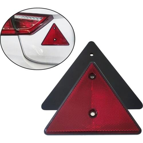 Red Rear Reflectors Triangle Reflective for Gate Posts Safety Reflectors Screw Fit for Trailer Motorcycle Caravan Truck Boat