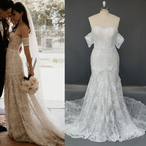 Lace Garden Boho Wedding Dresses 2021 Vintage V Neck Country Rustic Beach Backless Bridal Gown New Arrival CUSTOM MADE #794