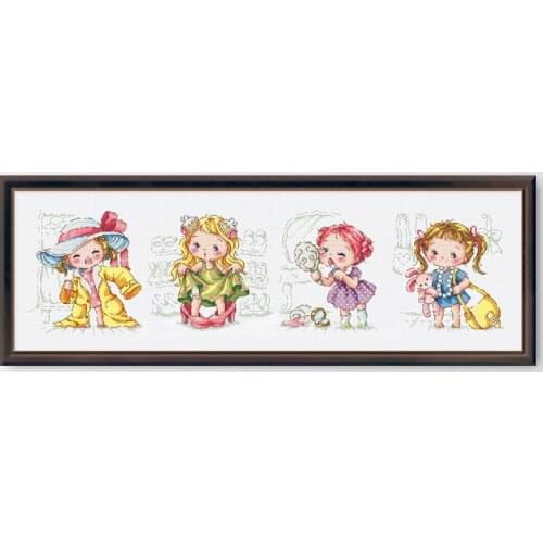 G126 Stitch Cross Stitch Kits Craft Packages Cotton Fabric Floss Counted Designs Needlework Embroidery Cross-Stitching