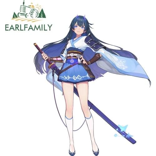 EARLFAMILY 13cm x 10.7cm for Sword Girl Car Assessoires Stickers Occlusion Scratch Refrigerator Decal Windows DIY Decoration