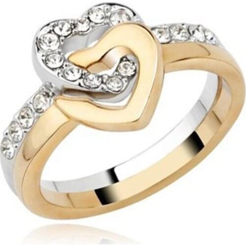 Couples jewelry color peach heart ring set (detachable wear) - the most dependent gentle 1203-37