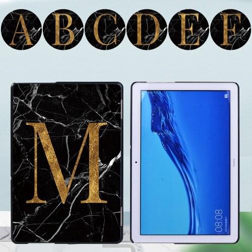 Anti-fall Tablet Case for Huawei MediaPad M5 Lite 8/M5 Lite 10.1/M5 10.8/T3 8.0/T3 10 9.6/T5 10 10.1 - Letter Pattern Back Case