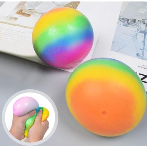 Rainbow Creative Colorful Vent Ball Functional Anti-Anxiety Sensory Stress Relief Toy Kids Adult Decompression Toy for Home