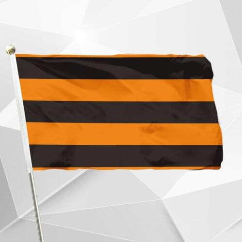 Saint George Ribbon Flag 144X96cm (3x5FT) 120g 100D Polyester Free Shipping Russia Flag Custom Banner