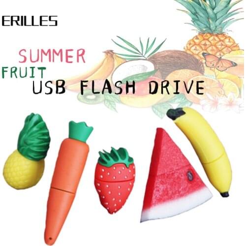 Simulation fruit silicone U disk 4GB memory stick 8GB 16GB pen drive 32GB pendrive usb flash drive 64GB flash disk creative gift