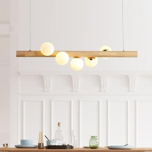 Nordic Modern Log Hanging Lamp LED Restaurant Simple Dinning Room Lights Hanging Living Room Home Decor Pendant Light Fixtures