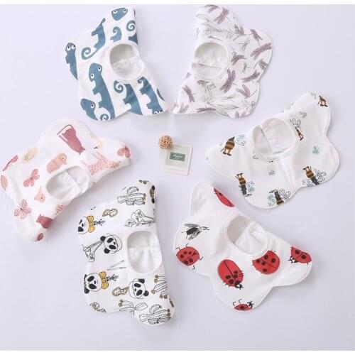 Bib new unidirectional wet baby gauze bib children absorbent saliva towel newborn bib eating pocket