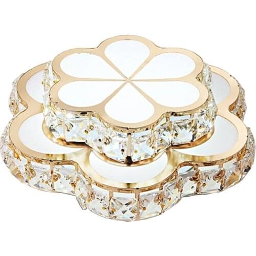 Modern Flower Crystal Ceiling Lamps 24W LED European Metal Flush Mount Lights Entrance Hallway Balcony Fixtures Lighting CL215