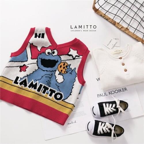 Tonytaobaby Autumn Winter Clothing New childrens Clothing European and American Style Knitted Waistcoat Girls Vest Boys Vest