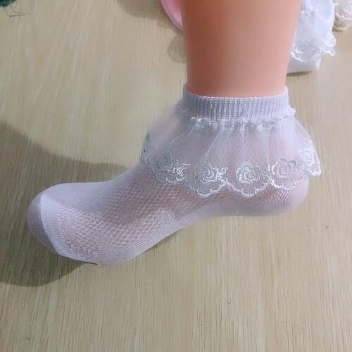 Spring Summer Autumn Candy Colors Lace Ruffle Frilly Ankle Short Socks Kids Princess Baby Girl Socks Retail One Pairs for Kid