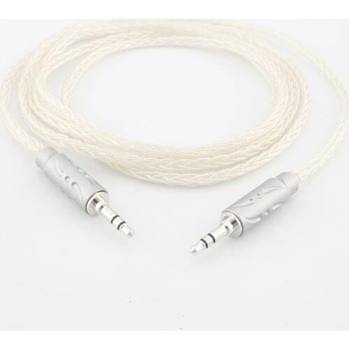Viborg 100% Reinem Silber 3,5 MM Zu 3,5 MM AUX Kabel Oben Abgestufte Audio Upgrade Kopfhörer Mobiltelefon Draht Viborg 100% Rei