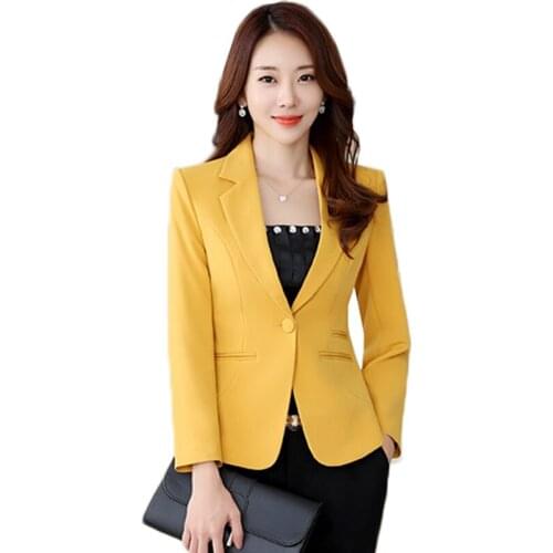 High Quality Female Blazer Slim Women Clothing Long Sleeve Office Suit Plus Size 4XL 5XL Casual Black Blazers Jackets RE2503