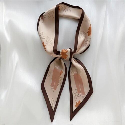 Luna&Dolphin Women Skinny Scarf 98x6cm Illustration Girls Western Assembly Shirt Long Streamer Ribbon Neckerchief Headbands