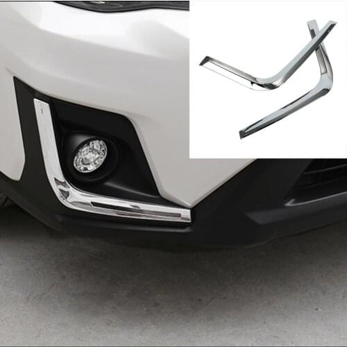 2PCS ABS Chrome Exterior Accessories Front Head Fog light Eyebrow Lamp Brow Cover Trim Fit For Subaru XV Crosstrek XV2018 2019