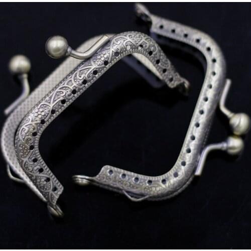 2PCS Rectangle Square Metal Purse Bag Frames Kiss Clasps Women Clutchs Buckle 6.5cm DIY Handbag Handle Lock Hardware Accessories