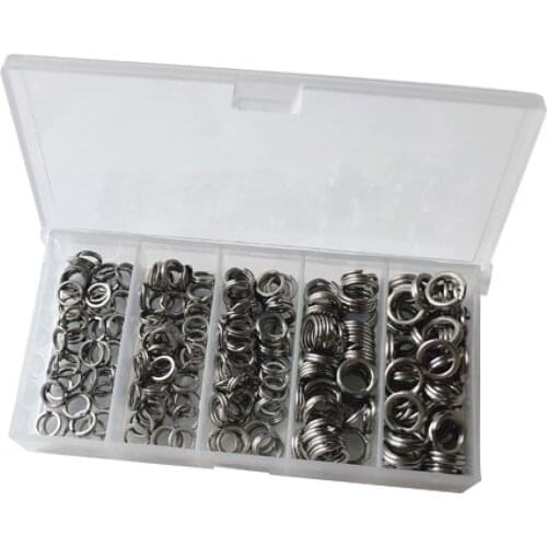 200Pcs Double Flat Ring Circle Lure Hook Connecting Fishing Gear Accessories