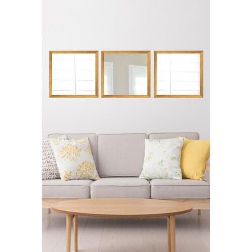 3 piece Gold Foil Framed mirror 24cm x 24cm mirror зеркало espejo miroir decorative objects