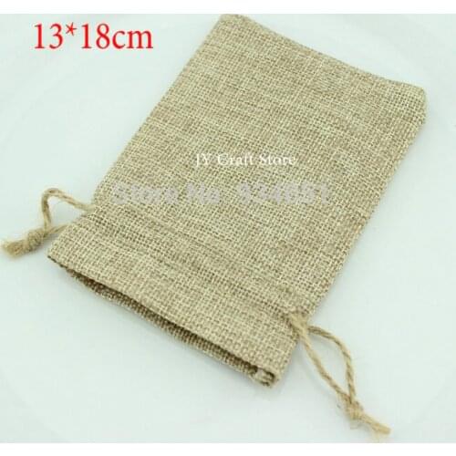 50pcs/lot Blank Linen Bags Fabric Wedding Favor Pouches 13*18cm Drawstring Jewelry Sachet Gift Bags Free Shipping
