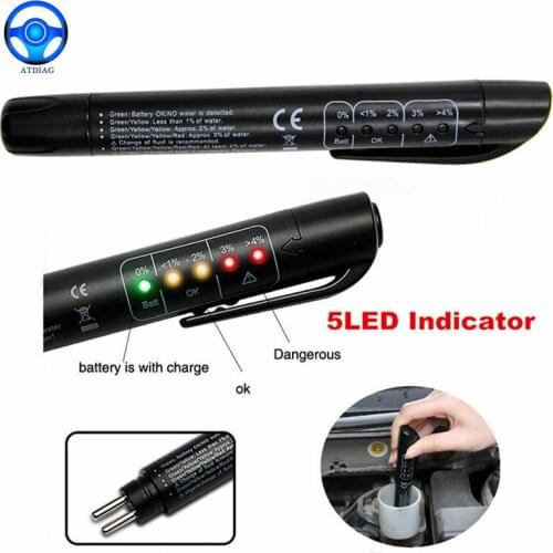 Auto Car Brake Fluid Liquid Tester Pen With 5 LED Car Auto Vehicle Tools Diagnostic Tools Mini Brake Fluid Tester For DOT3/DOT4