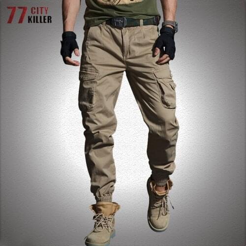 Cotton Military Tactical Pants Men High Quality Khaki Casual Cargo Joggers Mens Multi-Pocket Camouflage Combat Army Trousers