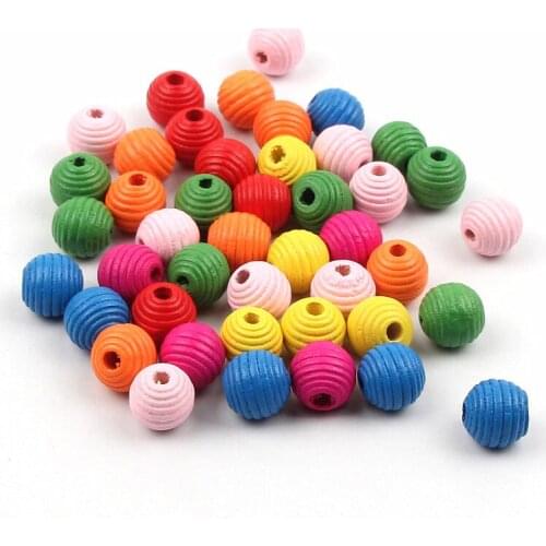 10/20pcs Round Thread Beads Natural Wood Beads Loose Spacer Beads Accessories For Jewelry Making DIY Handmade Necklace Keychain