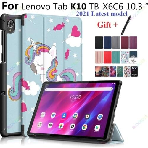 Funda For Lenovo Tab K10 TB-X6C6 10.3 Case 2021 Tablet Painted Cover For Lenovo Tab K10 Case TB X6C6 10.3" 2021 Coque + Gift