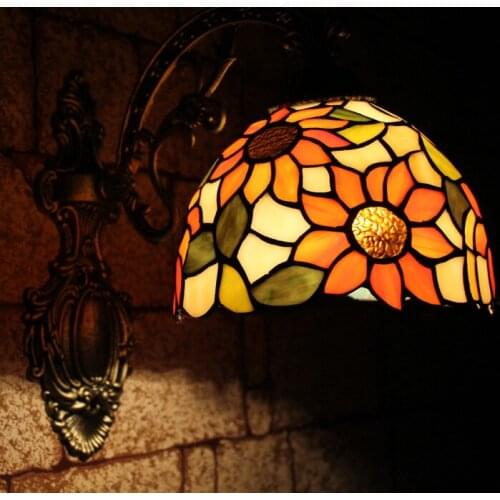 European Wall Light Mediterranean Mirror Lamp Bedroom Balcony Restaurant Study Hall Corridor Aisle Glass Wall Lamps