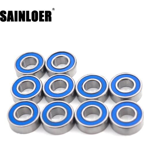 SAINLOER 10PCS 5x11x4mm Bearing Kit for 1/10 Traxxas Rustler Bandit Slash2WD RC Crawler Car Blue Ball Bearing Parts