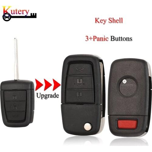 Kutery 10pcs/Lot Modified Car Key Shell For Holden For Chevrolet With 3 + Panic/4 Buttons GM45 Blade Folding Key Case Cover