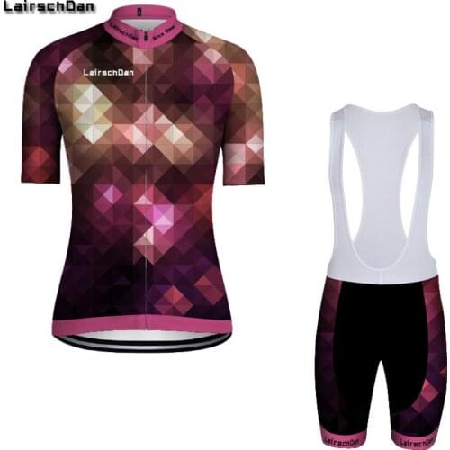 LairschDan Womens Cycling Jersey Set Ropa Ciclismo Mujer Summer Bicycle Clothing Quick-Dry Bike Clothes Pro Team Cycle Wear