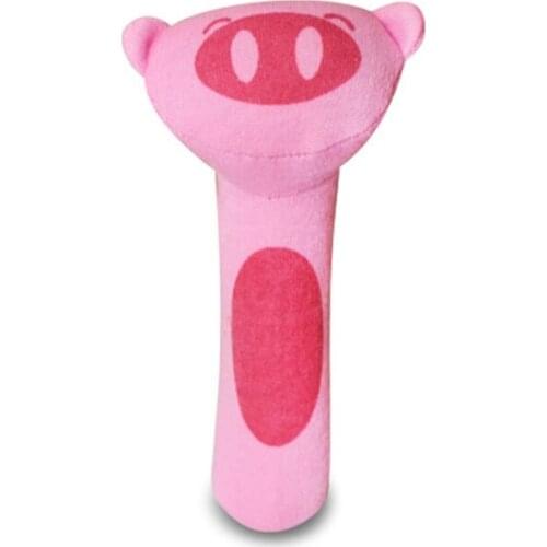 T5EC Cartoon Plush Rattle Mini Doll for Baby Eye Sensing Interactive Crib Toy Handhold Squeaker Educational Doll Infant 1M