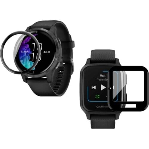 Soft Protective Film For Garmin Venu Sq / Venu Smart Watch Screen Protector Cover Guard 3D Curved Edge Full Coverage