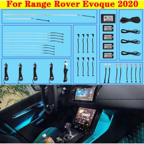 Ambient Light 10 colors Set Decorative LED Atmosphere Lamp illuminated Strip For Range Rover Evoque 2020 Sreen Control