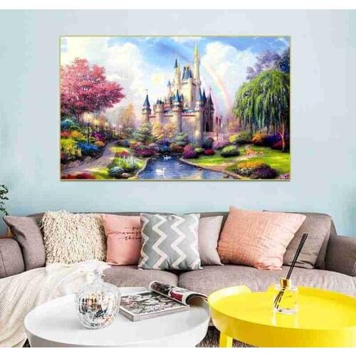 1000pcs 3D Paper Jigsaw Puzzle Rainbow Castle For Adult Kids Interactive Toy Puzzles Wooden Educational Home Decoration Stickers