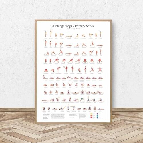 Ashtanga Primary Series Yoga Poster Canvas Art Prints Gifts Gym Art Painting Wall Art Decor Girls Fitness Decoration Yoga Room