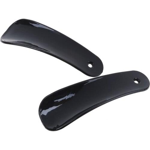 2pcs Professional Shoe Horns Shoe Accessories Horn Spoon Shape Shoehorn Black Plastic Lifter Flexible Sturdy Slip Shoe