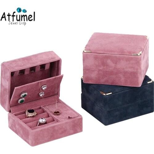 Jewelry Ring Storage Box Earrings Organizer Case Business Trip Travel Ring Jewelry Storage Cosmetic Jewelry Stud Necklace Box