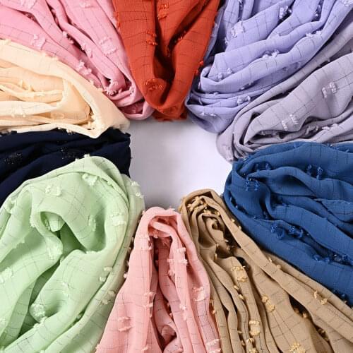 Swiss Sot Soft Chiffon Check Jacquard Sewing Cosplay DIY Dress Shirt Blouse Scarf Material