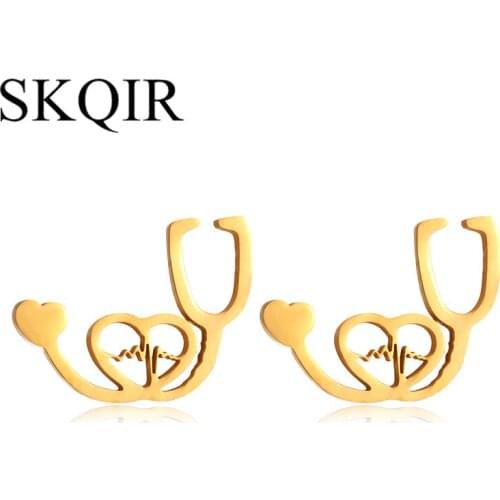 Женские золотые серьги SKQIR China At AliExpress
