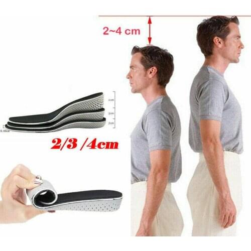 1 Pair Shoe Insoles Breathable Full Insole Heighten Heel Insert Sports Shoes Pad Cushion Unisex 2-4cm Height Increase Insoles