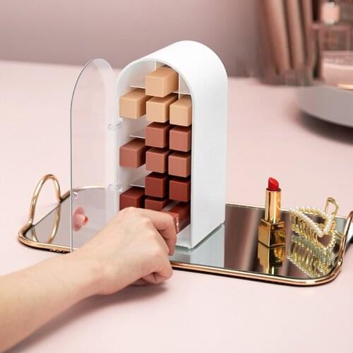 18 Grids Lipstick Rack Multi-function Transparent Makeup Display Rack Fashion Nail Cosmetic Organizer Holder Makeup Storage Tool