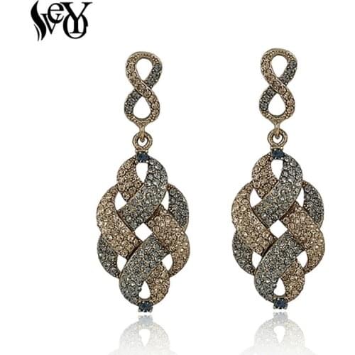 VEYO Full of Rhinestone Alloy Vintage Drop Earrings For Woman High Quality