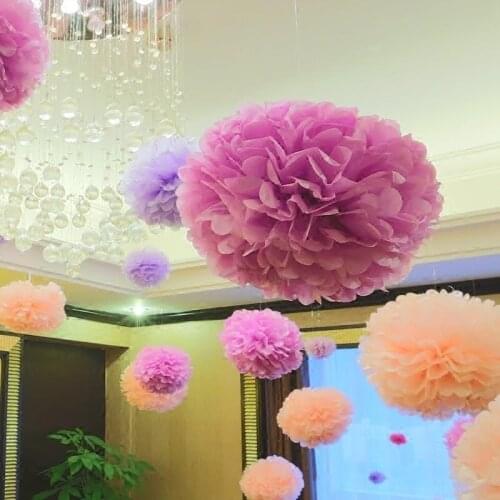 High quality 20cm Tissue Paper Pompoms Wedding Decorative Paper Flowers Ball Baby Shower Birthday Party Decoration paper flower