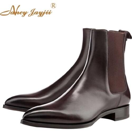 Brown Blue Women Shoes Pointed Toe Thin Ankle Boots Chelsea Dress Bootie Shoes Autumn 2021 Female Size 38 39 Solid Elastic Band