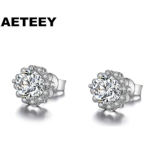 0.5 ct Pass Diamond Test Excellent Cut Moissanite Round Earrings 925 Silver Sparkling Moissanite Elegant Party Earrings JC-11